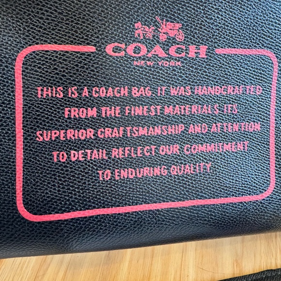 Coach Story Patch LG Wristlet Black Crossgrain Leather Red Letters Gunmetal HRDW - Picture 7 of 11